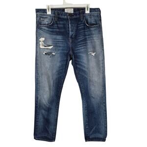 Current Elliot Jean's Women's 31 The Slouchy Skinny Zephyr Destroy Wash Festival